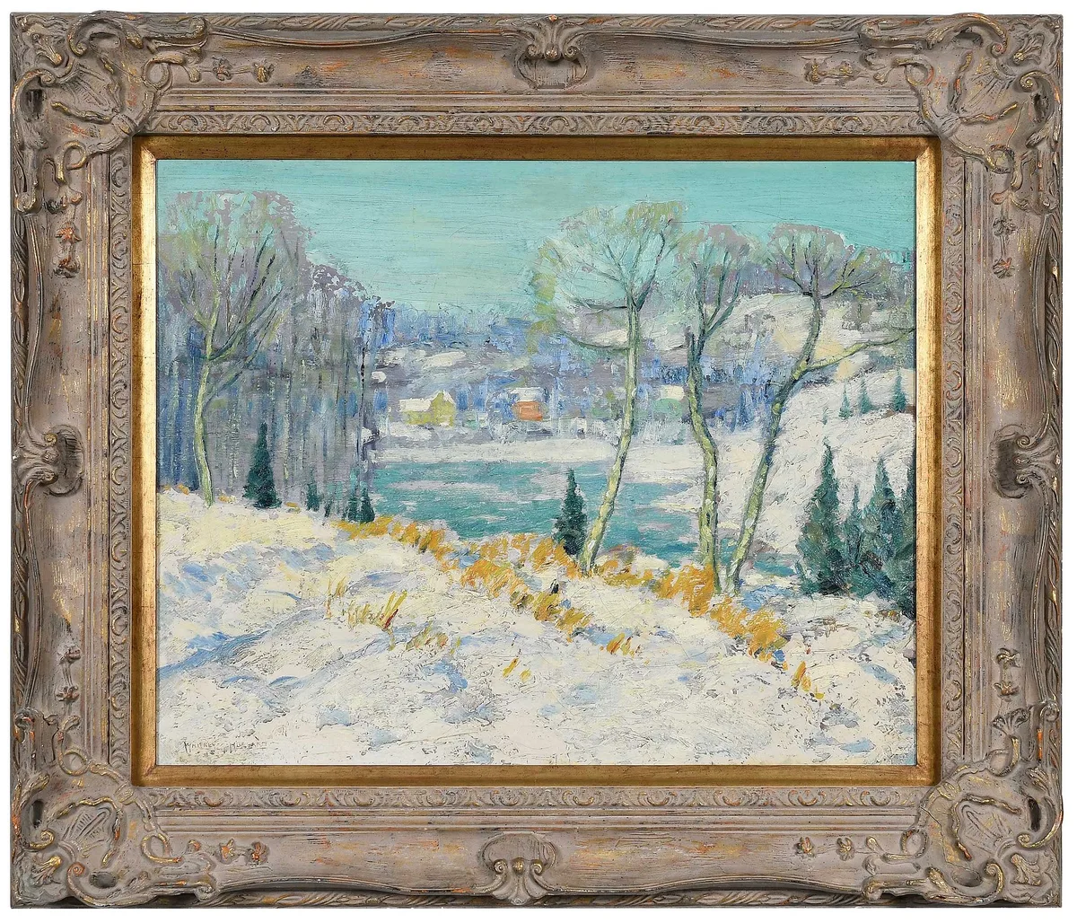 Whitney Hubbard, New England Winter, oil on canvas