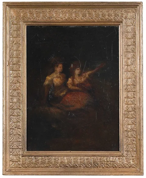 Robert Loftin Newman, Two Women, oil on canvas