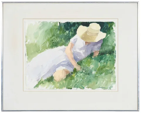 Richard Segalman, Lavender Sundress, watercolor on paper