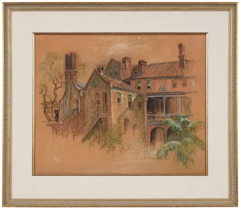 Elizabeth O'Neill Verner, Charleston Rooftop View, pastel on textured French pastel artist's board