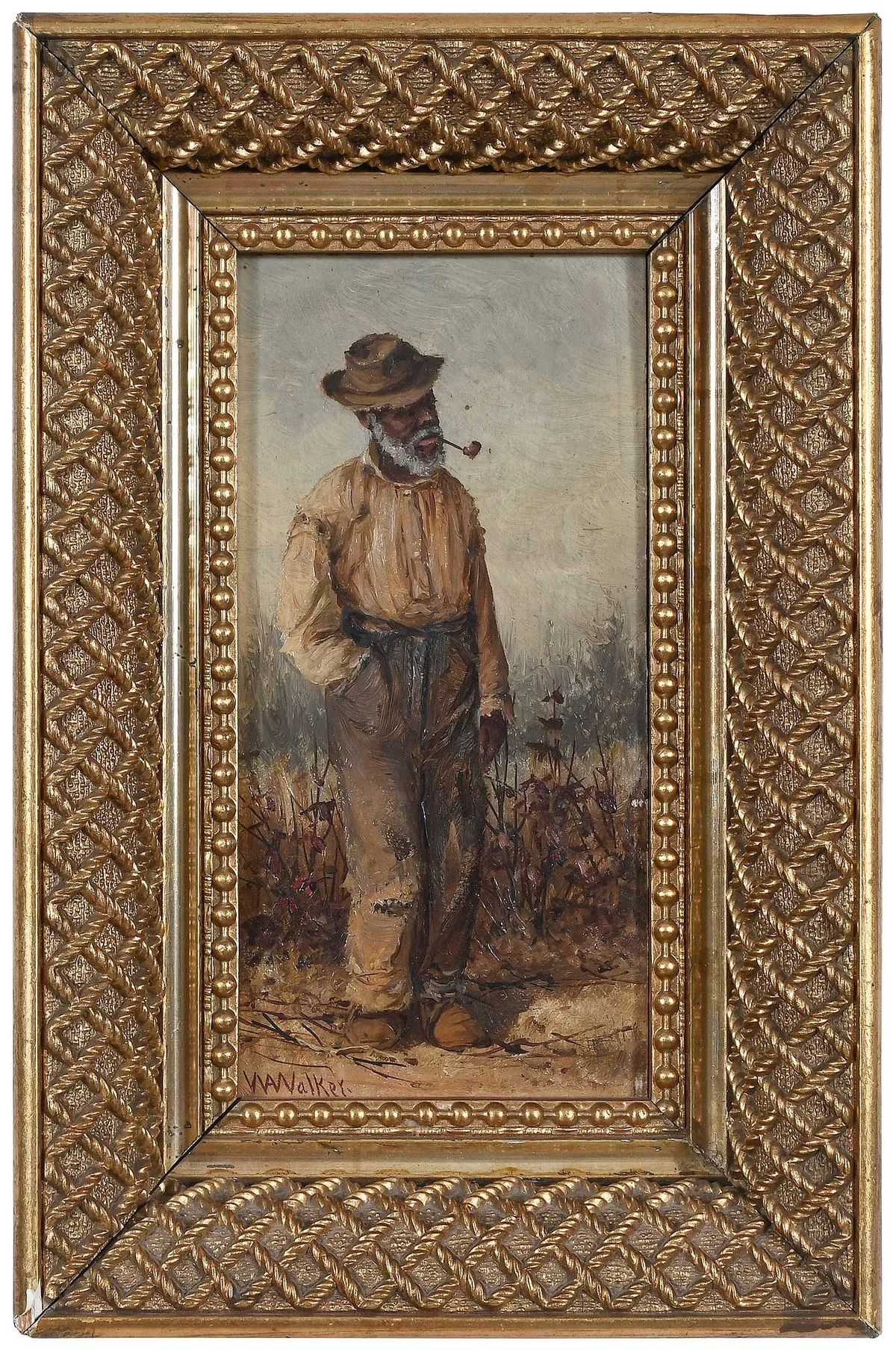 Man with a Pipe by William Aiken Walker, oil on board, sold Jun 2024