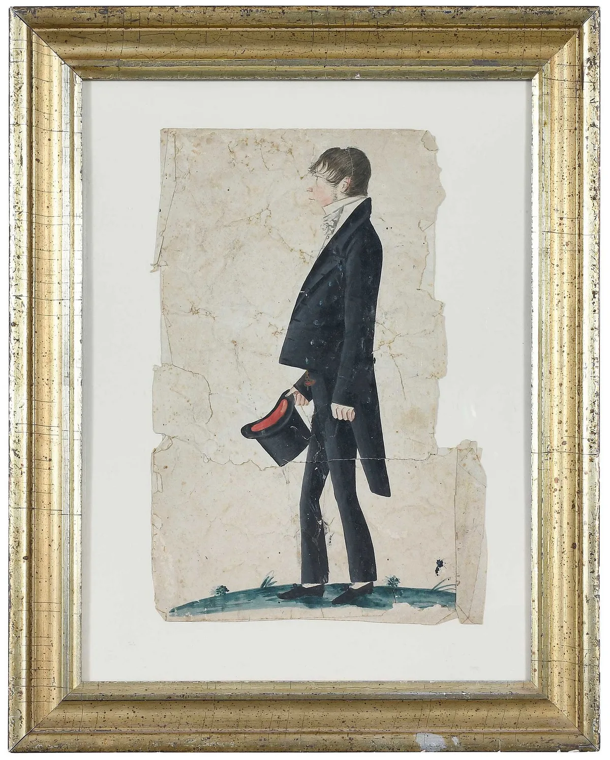 Untitled by Jacob Maentel, watercolor on paper, sold May 2024