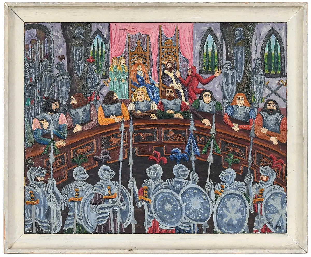 Knights by Victor Joseph Gatto, oil on canvas, sold May 2024