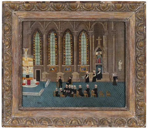 Louis Vivin, Interieur L'Eglise (Church Interior), oil on canvas