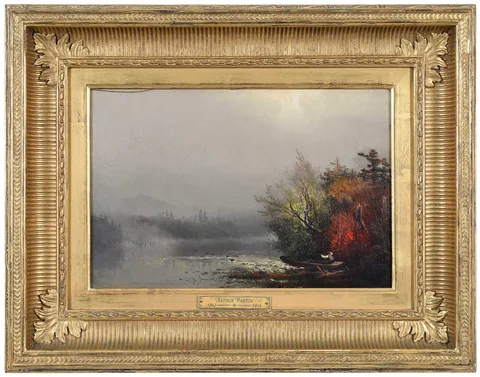 Arthur Parton, Misty Mountain Lake, oil on canvas