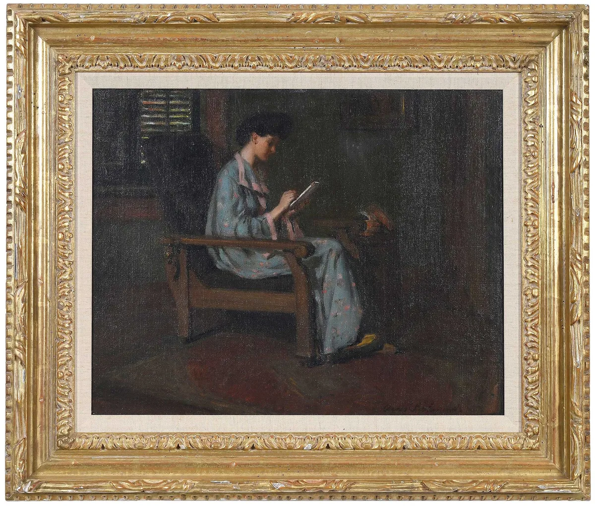 Agnes M. Richmond, Young Lady Sketching, 1907, oil on canvas