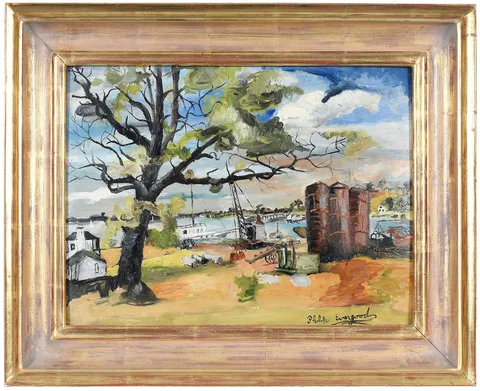 Philip Evergood, Great Neck, New York, Landscape, oil on board