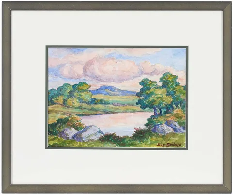 Birger Sandzén, Sunset, Smoky Valley Landscape, 1952, watercolor on paper