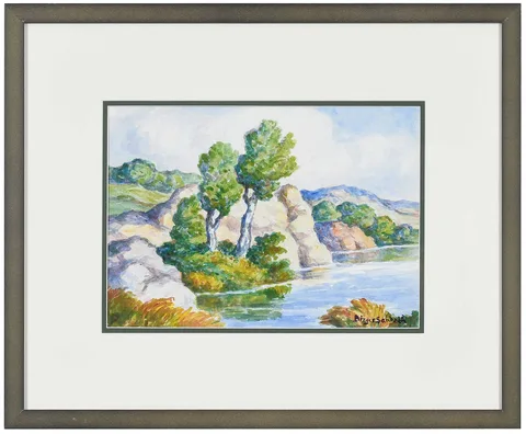 Birger Sandzén, The Friendly Creek, Wild Horse Creek, 1952, watercolor on paper