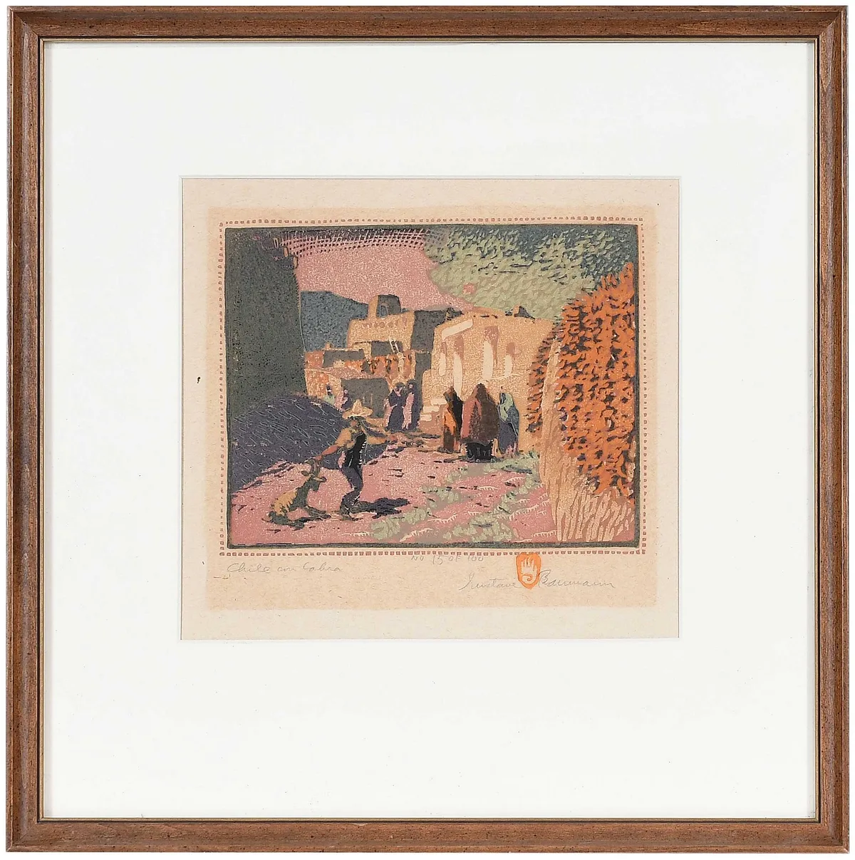 Chile con Cabra (1920) by Gustave Baumann, 1920, color woodcut on paper, sold Mar 2024