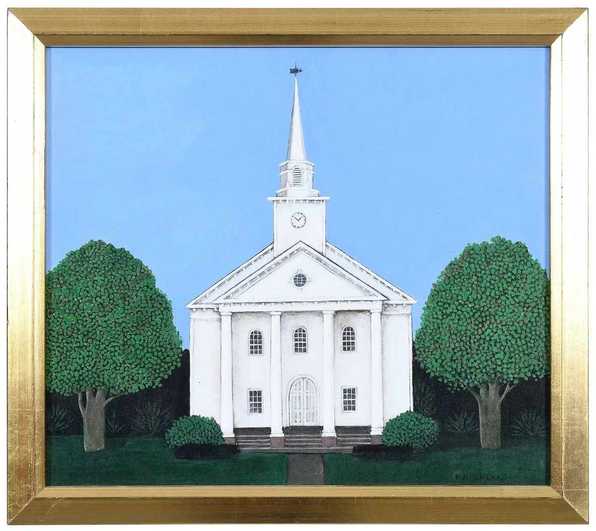 Theodore Jeremenko, First Presbyterian Church, 1982, acrylic on canvas