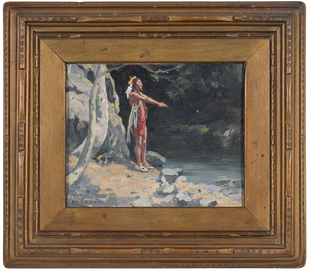 Blessing the Waters by E. Irving Couse, oil on canvas, sold Mar 2024