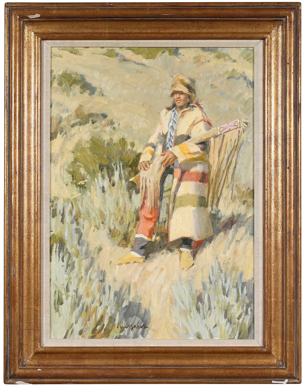 Crow Watcher by Ned Jacob, 1978, oil on canvas, sold Mar 2024