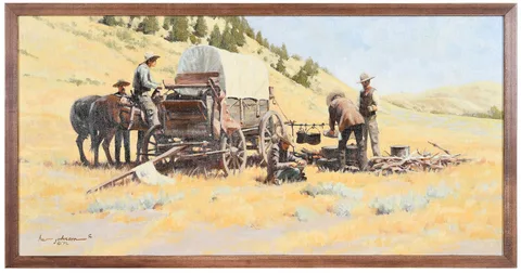 Harvey William Johnson, Chowtime in Montana, 1972, oil on canvas