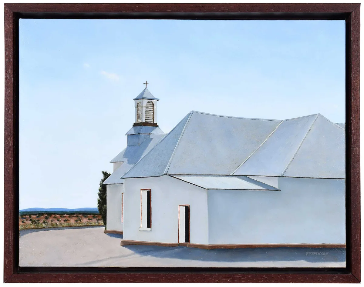 Roger B. Sprague, Church, Ocate, 1988, oil on canvas