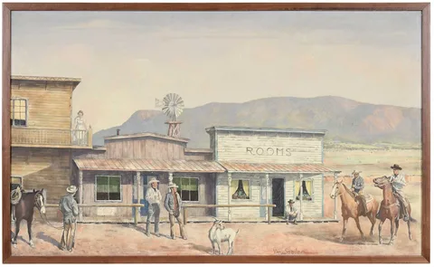 Theodore Van Soelen, Cowboy's Day Off, tempera on Masonite