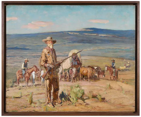 Oscar E. Berninghaus, Scout of the Caravan, oil on canvas