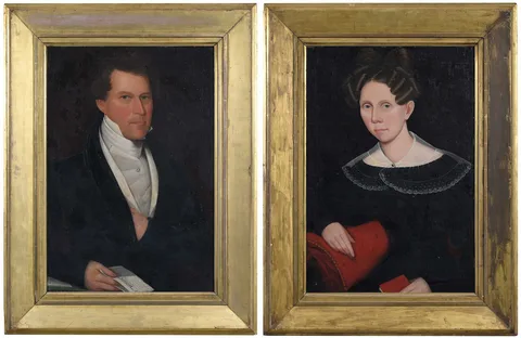 Ammi Phillips, A Pair of Portraits, both, both oil on canvas