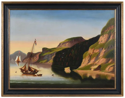 Thomas Chambers, On the Hudson, oil on canvas