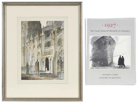 Anthony Lord, Bayeux Cathedral, Brittany, 1927, watercolor on paper