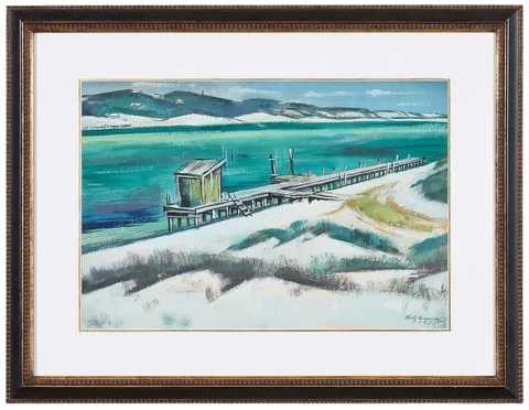 Emil Holzhauer, Florida Pier, 1955, watercolor on paper