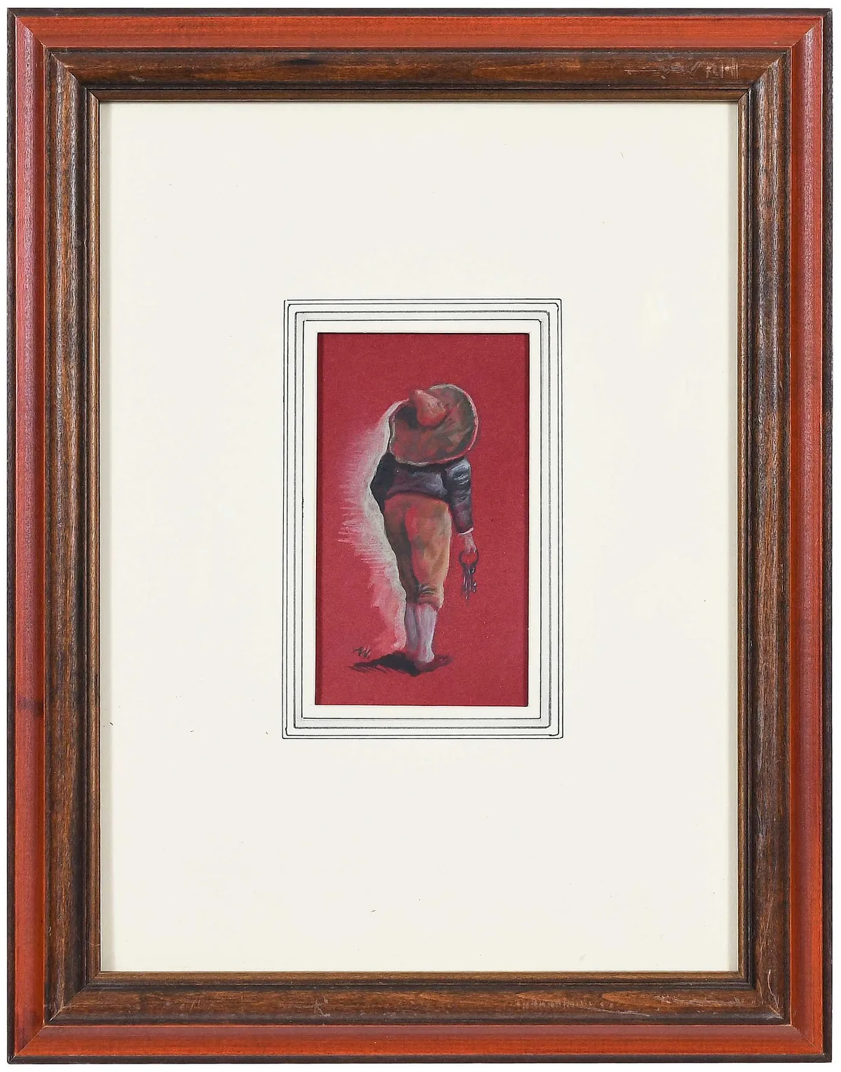 Werner Wildner, Mexican Turnkey, chalk and graphite on colored paper