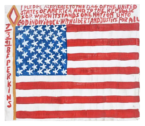 B.F. Perkins, American Flag (Pledge of Allegiance), 1991, acrylic on wood