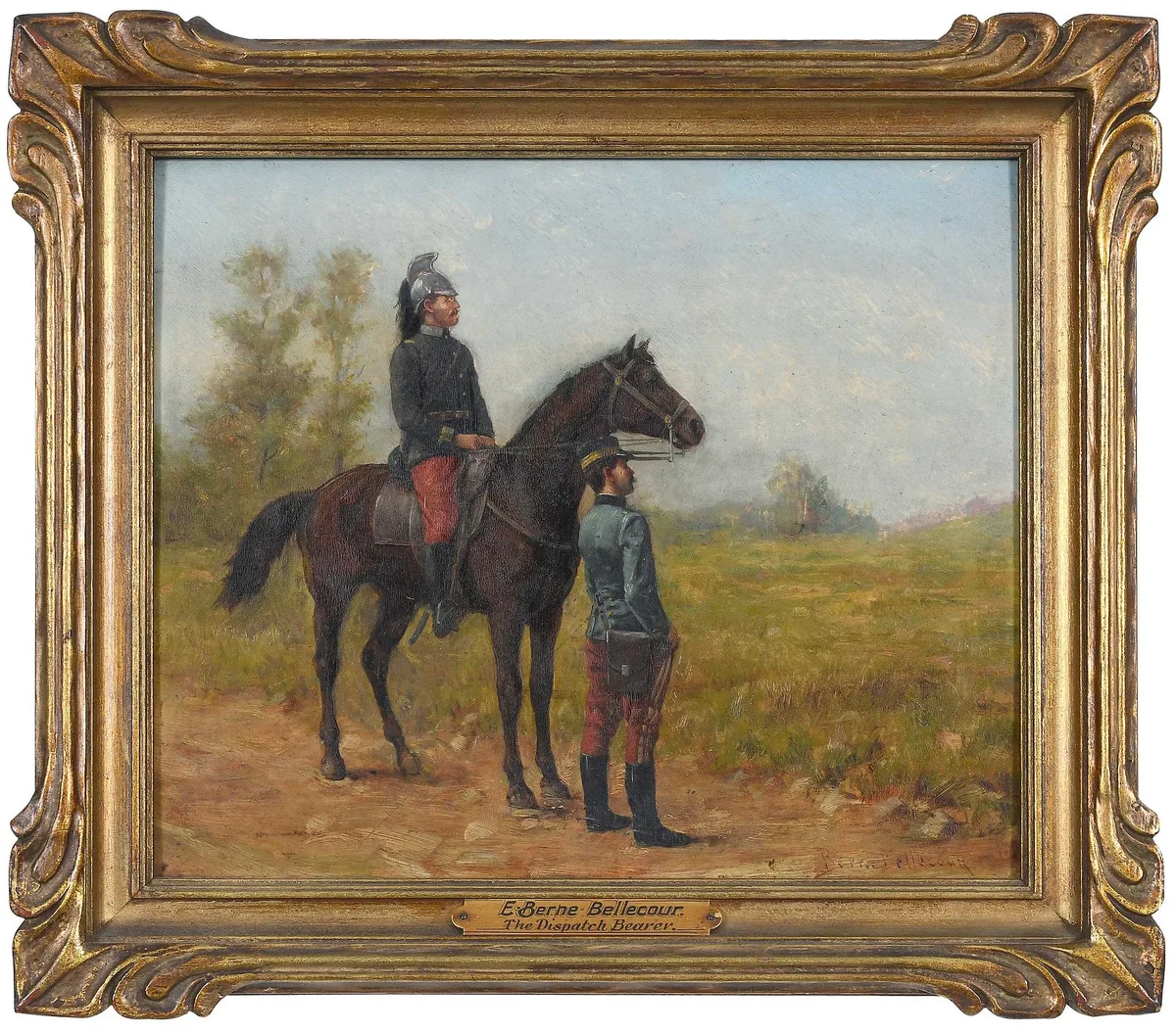 The Dispatch Carrier by Étienne-Prosper Berne-Bellecour, oil on panel, sold Jan 2024