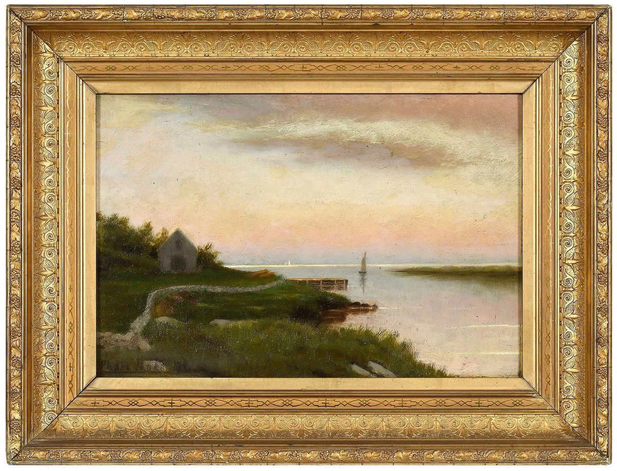 Coastal Sunset, Sunset on the Coast, oil on panel