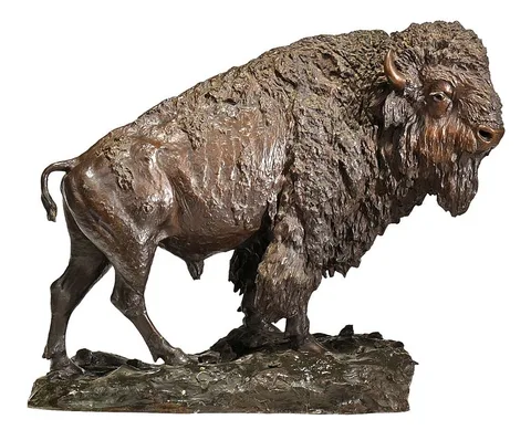 Henry Shrady, Buffalo, patinated bronze