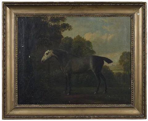 Sawry Gilpin, Dapple Gray Hunter by a Cottage, oil on canvas