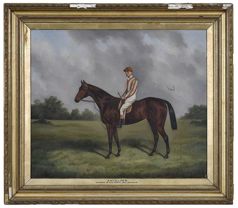 Joshua Dighton, Portrait of the Racehorse Angelina, Winner of the Great Tom Stakes, 1897, oil on canvas
