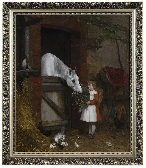 Florent Willems, A Gift of Clover, oil on panel