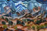 Tony Abeyta, Frolicking Magpies, 2026, oil on canvas
