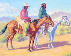 Henry Balink, Apaches on Horseback, oil on canvas