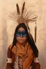 James Bama, Indian Boy at Crow Fair, 1981, oil on board