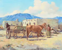 Gray Bartlett, Desert Homestead, oil on canvas