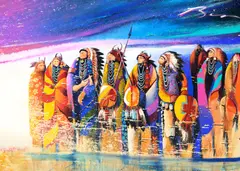 Earl Biss, A Cold Wind on the Rainbow People, 1988, oil on canvas