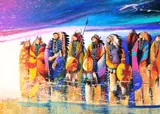 Earl Biss, A Cold Wind on the Rainbow People, 1988, oil on canvas