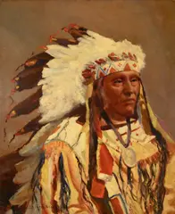 Laverne Nelson Black, Young Man Afraid of His Horses, oil on canvas