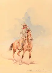 Edward Borein, Trail Boss, watercolor on paper