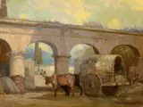 Carl Oscar Borg, Entering the Plaza, oil on canvas