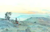 Carl Oscar Borg, Campfire on the Mesa, watercolor on paper