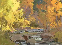 Len Chmiel, Left Hand Creek, Colorado, 1992, oil on canvas laid on board