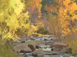 Len Chmiel, Left Hand Creek, Colorado, 1992, oil on canvas laid on board
