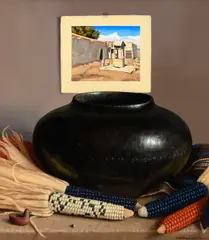 Black Olla and Corn by William Acheff, 2005, oil on canvas, sold Jul 2025