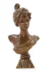 Emmanuel Villanis, Small bronze bust, ALDA. H. 12 cm, Small bronze bust, ALDA