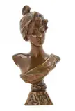 Emmanuel Villanis, Small bronze bust, ALDA. H. 12 cm, Small bronze bust, ALDA