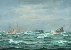 An unpleasant situation by Frants Landt, Oil on canvas, sold Sep 2026