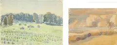 Peter Hansen, Landscape, 2014, Watercolour and pencil on paper mounted on paper